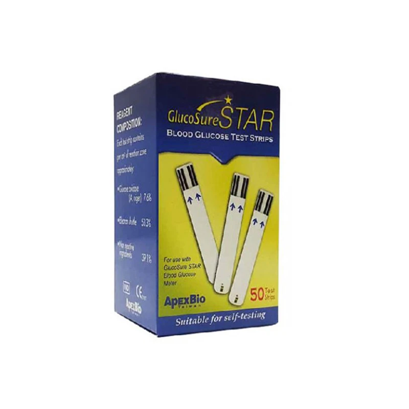 نوار تست قند خون گلوکو شور استار بسته 50 عددی Test Strips